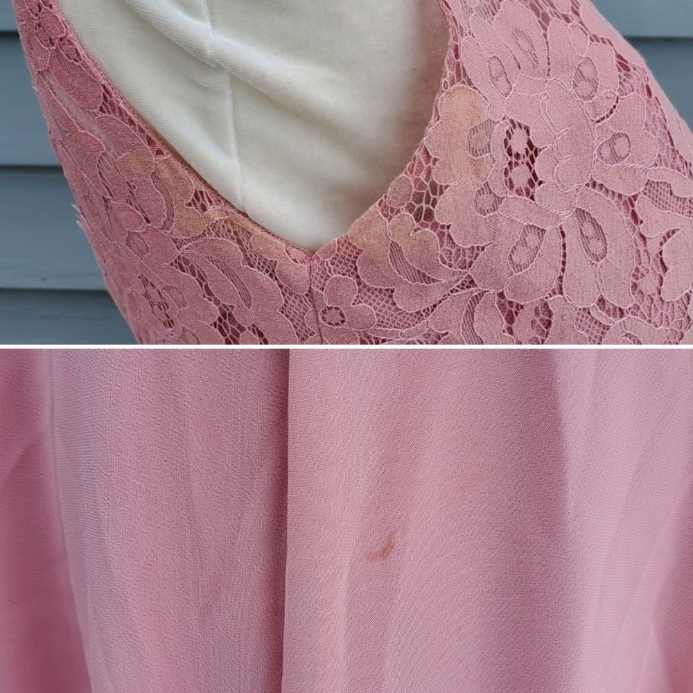 Christina Wu 22813 Blush Pink Lace Chiffon‎ Bridesmaid Prom Formal Maxi Gown 4 - Picture 5 of 9